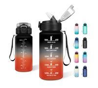 Botella agua Niños 500ml, Cantimplora Infantil con Pajita, a Prueba de Fugas, Con Cierre de Seguridad, Cantimplora con Marca de Tiempo, Ideal para Escuela, Colegio, Bicicleta, Cafetería, Oficina