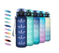 Botella Agua Niños 500ml, Cantimploracon Motivadora y Prueba de Fugas, Reutilizable, Fácil de Limpiar, Botella Agua con Marcador de Tiempo, para Niños, Adulto, Senderismo, Bicicleta, Oficina