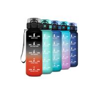 Botella Agua Niños 500ml, Cantimploracon Motivadora y Prueba de Fugas, Reutilizable, Fácil de Limpiar, Botella Agua con Marcador de Tiempo, para Niños, Adulto, Senderismo, Bicicleta, Oficina