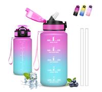 Botella agua Niños, Botella Agua 500ml, A Prueba de Fugas, Cantimplora Infantil, Con Cierre de Seguridad, Fácil de Limpiar, Cantimplora con Pajita, para la Escuela, Viajar, Acampada, Deportes, Correr