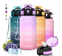 Botella agua Niños, Botella Agua 500ml, A Prueba de Fugas, Cantimplora Infantil, Con Eslogan Motivador, Reutilizable, Cantimplora con Pajita, para Escuela, Viajar, Oficina, Acampada, Deportes, Correr