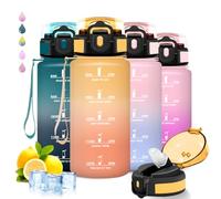 Botella agua Niños, Botella Agua 500ml, A Prueba de Fugas, Cantimplora Infantil, Con Eslogan Motivador, Reutilizable, Cantimplora con Pajita, para Escuela, Oficina, Correr, Acampada, Deportes, Viajar