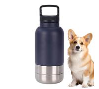 Botella Agua Perro - Cantimplora Mascota Acero Inoxidable, Tazón Desmontable Antifugas | Bebedero Portátil para Cachorros Viaje Caminata Senderismo Camping Apartamento Exterior