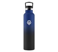 Botella Agua Termica 1L, Botella Acero Inoxidable de Doble Pared, Cantimplora Termica con Pajita, sin BPA, Reutilizable, Fácil de llevar, Termo para Oficina, Bicicleta, Escuela, Adultos, Colegio