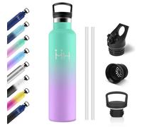 Botella Agua Termica 1L, Botella Agua Prueba de Fugas, Fácil de Limpiar, sin BPA, Cantimplora con Pajita y Filtro, Termo para Oficina, Senderismo, Adultos, Bicicleta, Colegio, Viajes, Gimnasio