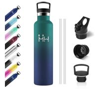 Botella Agua Termica 1L, Botella Agua Prueba de Fugas, Fácil de Limpiar, sin BPA, Cantimplora con Pajita y Filtro, Termo para Oficina, Senderismo, Adultos, Bicicleta, Colegio, Viajes, Gimnasio