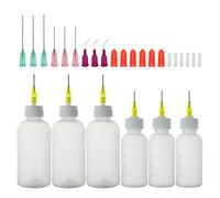 Botella aguja 30ml 50ml, cuentagotas de dispensador con 15 agujas dispensadoras y 12 tapas para bricolaje