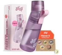 Botella air up (600 ml) para escuela, deporte, gimnasio | incl. 5 cápsulas de aroma sin azúcar y pajita | Botella de agua en color lila con sabor - también para niños, niños, niñas | Apto para bebidas