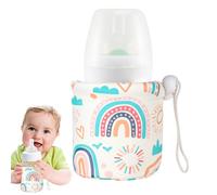 Botella aislada: cubierta cálida térmica compacta para el almacenamiento de leche, facilidad de alimentación con retención de calor, manga de leche de pecho para viajar, uso al aire libre, tela de neo