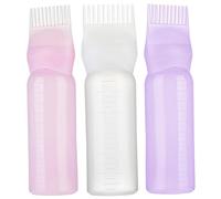 Botella aplicadora de aceite para el cabello, 3 uds., botella aplicadora de tinte para el cabello con escala, 180ML, peine para raíces, herramientas dispensadoras de coloración para salón, peine para