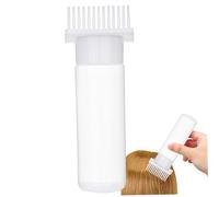 Botella aplicadora de aceite para el cabello Botella aplicadora de peine de raíz de 180 ml con escala transparente y 13 salidas de aceite Tinte para el cabello portátil para cuidado y peinado Blanc