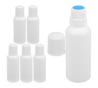 Botella Aplicadora de Esponja 100ml Vacía para Perfumes y Aftershave | 6 Unidades, Cabezal de Esponja y Tapa, Plástico Blanco, Apertura de 24mm para Viaje y Botiquín