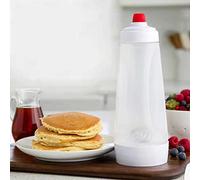 Botella batidora de 1000 ml, batidora de masa para panqueques, dispensador de masa de mano con marcas de medición y bola de mezcla, botella aplastante sin fugas, dispensador de masa multiusos, para