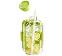 Botella con bandeja de hielo, 2 en 1 para hacer bebidas heladas, práctica máquina de hielo de fácil liberación, para viajeros, camareros, en casa, camping, playa, picnic, apartamento,