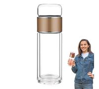 Botella con colador - Taza de infusor impermeable 6.6x6.6x24 cm, taza de viaje de vidrio de doble pared, filtro de acero inoxidable ingerido | Protección microporosa del