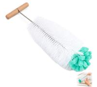 Botella con esponja flexible - cepillo de limpieza de biberón y botella de 31 cm - hisopo de botella de cerdas blancas para una limpieza profunda sin arañazos del cristal y plástico