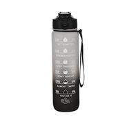 Botella con marca de tiempo, botella deportiva de 1 litro a prueba de fugas, botella de agua con ácido carbónico, botella de agua para fitness, gimnasio, bicicleta, yoga, exterior, A