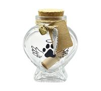 Botella Conmemorativa De Vidrio Para Pelo De Mascota | Organizador Corazón De Vidrio | Frasco Recuerdo Mascota Y Portacenizas Canino,Estantería, Escritorio, Apartamento, Escuela, Desplazamiento, Novio