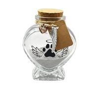 Botella conmemorativa - Organizador de vidrio en forma de corazón, almacenamiento de recuerdos, mini taquilla conmemorativa para perro, gato, para estantes, escritorio, apartamento, escuela