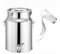Botella de aceite de oliva de acero inoxidable de 5 litros con grifo, jarra de leche duradera con tapa, recipiente de leche sellado de capacidad de 68 L para cocina y uso doméstico