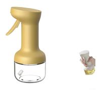 Botella de aceite de vidrio de 280 ml/450 ml, pulverizador de cocina de niebla fina sin goteo para freidora de aire, cocina y ensalada, mango ergonómico (280 ml, amarillo)