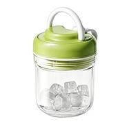 Botella de agua 2 en 1 | PP PET portátil a prueba de fugas Drink Bottle With Silicone Ice Tray Straw 9.3×9.3×12cm 200g Travel Gym Outdoor Cooling Beverage Maker | Home Office Picnic Beach Party Road