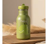 Trixie - Botella de Beber Para Niños de Acero Inoxidable 350 Mililitros - Mr. Dino (Dinosaurio)