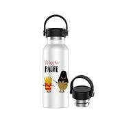 Botella de Agua Acero Inoxidable con Asa - Botella Térmica Reutilizable | Sin BPA | Mantiene 24H Frio / 12H Calor | Termo y Hermética - A Prueba de Fugas (500ml, Yo Soy Tu Padre)