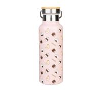 Botella de agua acero inoxidable mujer Pusheen - Cantimplora Termica 500ml con Asa para gimnasio u oficina | Water bottle con Aislamiento Doble pared Frio/Calor | Regalo original mujer