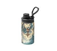 Botella de agua aislada de 12 onzas con diseño de dioses y héroes mitológicos griegos antiguos, botella de agua aislada de boca ancha, acero inoxidable