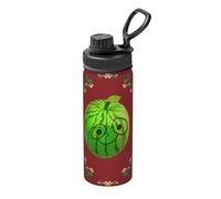 Botella de agua aislada de acero inoxidable Big Eye Watermelon de 510.3 g, botella de agua aislada al vacío, adecuada para deportes al aire libre, camping, gimnasio,