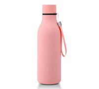 Botella de agua aislada de acero inoxidable, botella de agua de boca pequeña, botella de agua para deportes al aire libre, botella de agua de doble pared al vacío de 18 onzas con cuerda de asa, sin