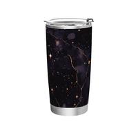 Botella de agua aislada de acero inoxidable con textura de mármol de lujo, resistente a fugas, taza de café de viaje para agua, té helado o café, simplemente moderna, 20 onzas