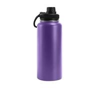 Botella de agua aislada de acero inoxidable de 12 a 40 onzas, taza térmica de boca ancha, botella de agua deportiva, doble pared al vacío y diseño a prueba de fugas, botella termo, con asa (morado, 32