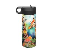 Botella de agua aislada de viaje Fellow Giraffe (18 onzas), imprescindible para camping, fitness y senderismo