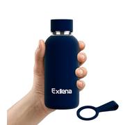 Botella de agua aislada Exllena 350ml, mantiene las bebidas frías 24 horas, azul oscuro