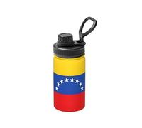 Botella de agua aislada personalizada única - acero inoxidable con diseño de impresión completa, perfecta para exteriores, deportes y uso diario bandera de Venezuela