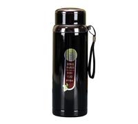 Botella de agua aislada, taza de agua al vacío, botella de agua de metal, correa portátil para el cuello, a prueba de fugas, para viajes, deportes, gimnasio, camping, botellas de agua deportivas de