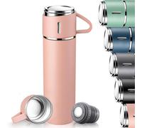 Botella de agua aislada, taza de viaje al vacío de 500 ml, termo a prueba de fugas con tapa y asa, botellas de bebidas reutilizables, taza de café que se mantiene caliente y fría hasta 12 horas para
