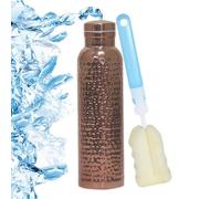 Botella de agua aislada, taza térmica portátil, 620 ml, gran capacidad, a prueba de fugas y diseño reutilizable para fitness, actividades al aire libre, trabajo, viajes, hogar, plata dorada y cobre