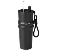Botella de agua aislada | Vaso de bebidas de gran capacidad con popote | Contenedor de agua a prueba de fugas de 710 ml, accesorios de viaje para viajes al aire libre