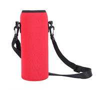 Botella de agua al aire de 1000 ml, funda aislante, bolsa de neopreno con correa para caminar, correr, gimnasio, ciclismo, viajes, negro, rojo, 19x8 cm, 58 g (Roja)