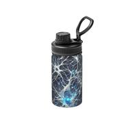 Botella de agua al vacío de acero inoxidable de 12 onzas, neuronas abstractas, termo deportivo ligero