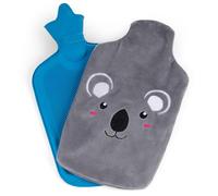Botella de Agua Caliente 2L | Bolsa de Agua Tibia | con Funda Bordada de Vellón Suave | 35 x 18,5 cm / 2 Litros | Bolsa de Agua Fría de Goma Aislado | Diseño de Coala [092]