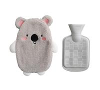 Botella de agua caliente Asudaro 500 ml dulce Tier-WarmflascheWinter-Plüsch-Warmflasche mit Plüschbezug beidseitige EinführpositionHandwiederverwendbares Warmwasser zur Linderung Nacken- und