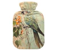 Botella de agua caliente boho vintage con tapa suave, 1 litro, para calambres menstruales