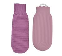Botella de Agua Caliente Bolsa Caliente de Silicona Multifuncional con Cubierta de Punto para Office Home 550ml Compresa Fría a Prueba de Explosiones Y Prevención de Fugas(Púrpura)
