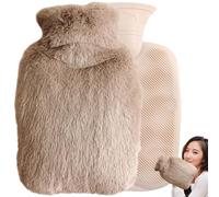 Botella de agua caliente - Bolsa térmica cubierta de vellón, suave calentador de manos de 1 L | Solución reutilizable de confort - Terapia, paquete de alivio en frío caliente para el cuerpo de la cama