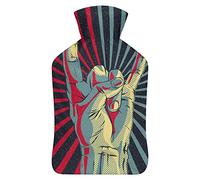 Botella de agua caliente con cubierta artística, bolsa de agua caliente de goma para aliviar el dolor, calambres, calentador de pies, terapia de calor y frío