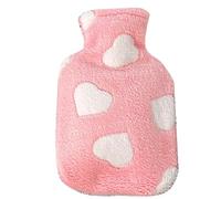 Botella de agua caliente con cubierta - Botella de agua caliente calentador de cama para pies | Botella de agua caliente dulce | Bolsa de agua caliente de felpa de gran capacidad, bolsa de agua para
